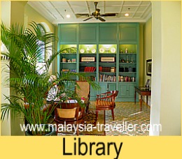 The cosy library at The Majestic Malacca The cosy library at The Majestic Malacca
