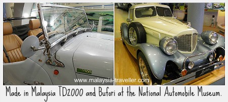 Malaysian-made TD2000 and Bufori cars at the National Automobile Museum.
