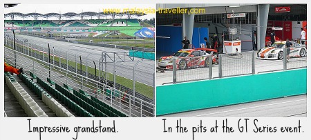 The grandstand and pits at Sepang International Circuit
