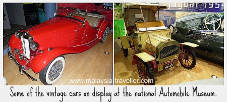 Vintage cars on display at National Automobile Museum, Sepang International Circuit.