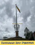 Giant flagpole on a cloudy day