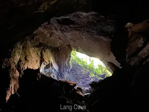 Looking from inside Lang Cave to the mouth