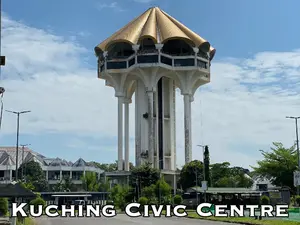 view showing the new golden roof on Kuching Civic Centre