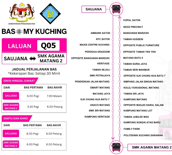BAS MY Kuching Bus Route map Q05