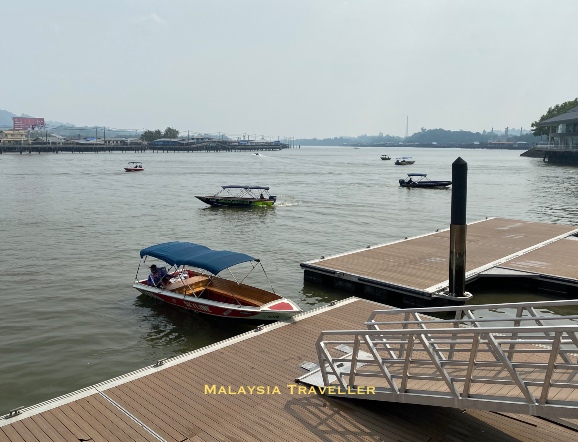 one of the boat taxis waiting at the jetty