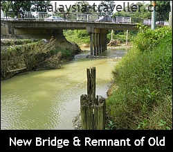Stump of old bridge in the foreground