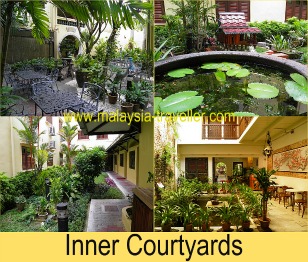 There are a number of pretty courtyards and gardens at the Hotel Puri.