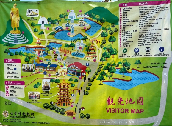 map showing the various features of KBS Buddhist Village