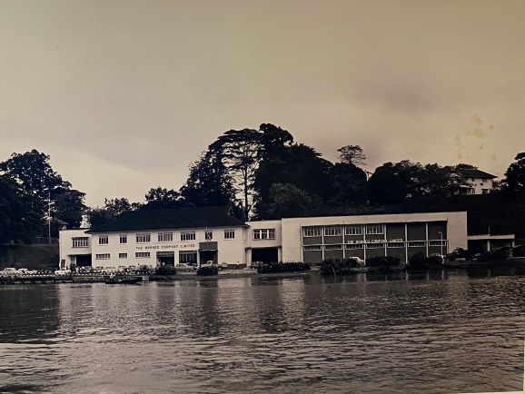 this modern 1950s building stood in a prime location on the watefront