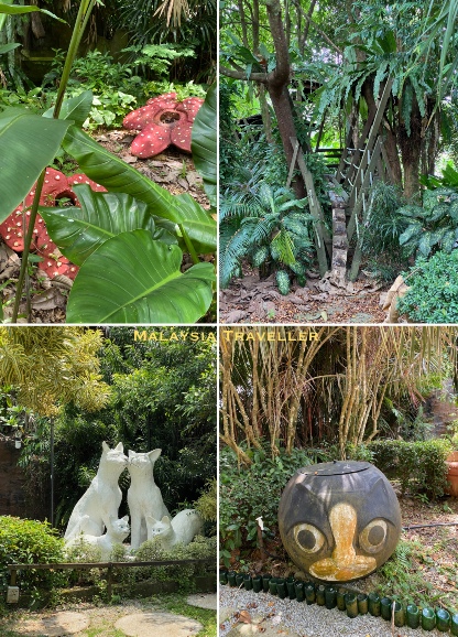 collage of the show garden