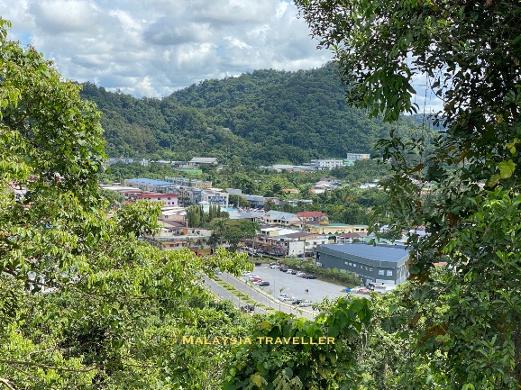 view of Bau town from the hill view of Bau town from the hill