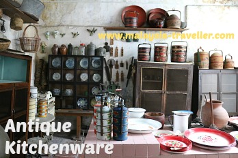 Tiffin boxes and kitchenware at Old House Museum, Taiping
