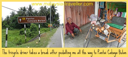 The tricycle driver who took me to Pantai Cahaya Bulan.
