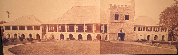 The Astana in 1870s with Ranee sitting on verandah. old photo of the Astana in 1870s with Ranee sitting on the verandah