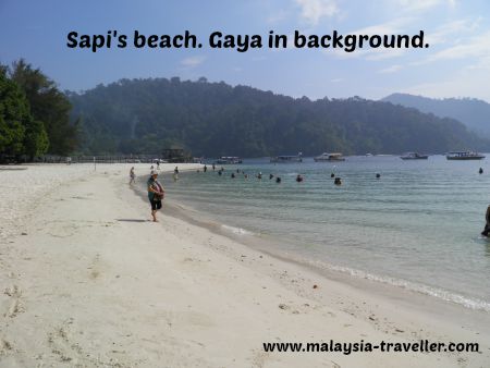 Sapi beach with Gaya island in the background
