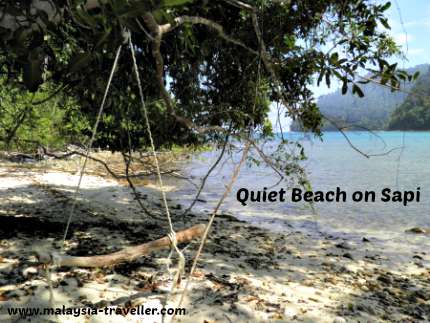 quiet beach on Sapi Island