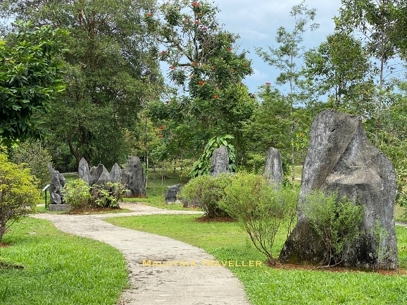 jagged rocks in a scenic garden