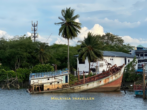 partially submerged fishing trawler partially submerged fishing trawler