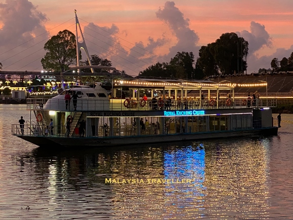 Royal Kuching Cruise boat at sunset Royal Kuching Cruise boat at sunset