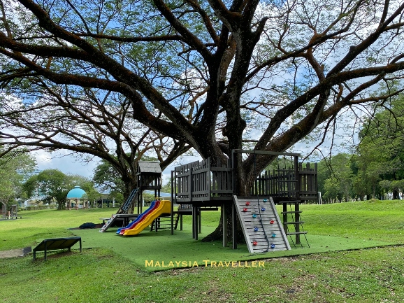 kiddies' play area and tree house