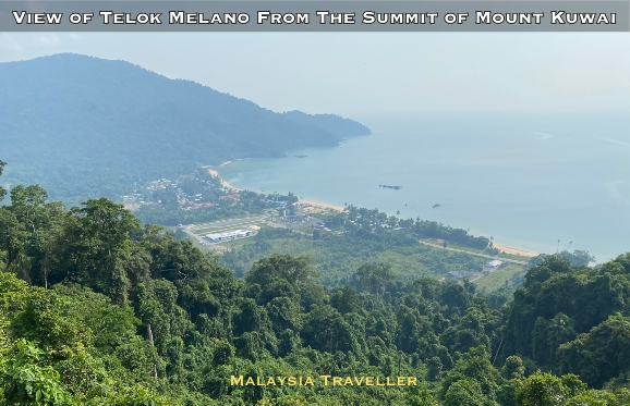view of Telok Melano from the summit of Mount Kuwai