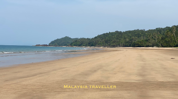 wide sandy beach and calm sea
