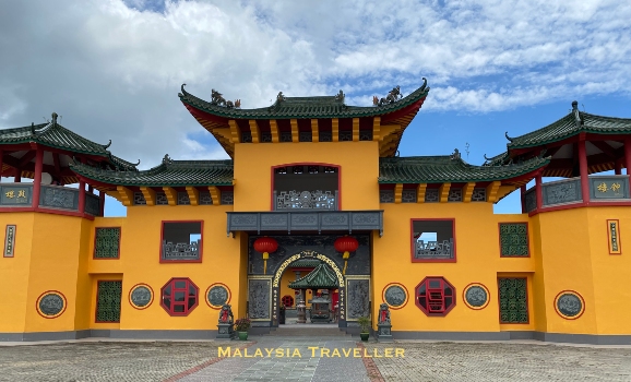 yellow main hall in classical chinese style