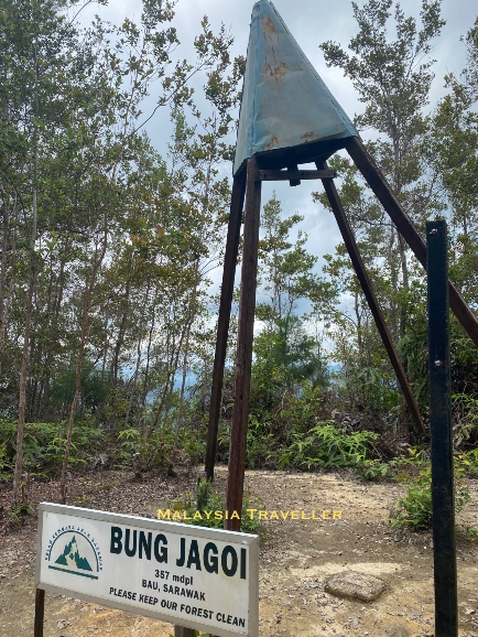 metal triangular trig point