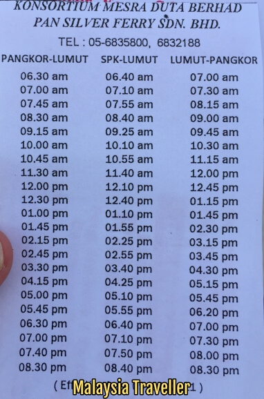 Pangkor Island Ferry Schedule Ticket Price And Location