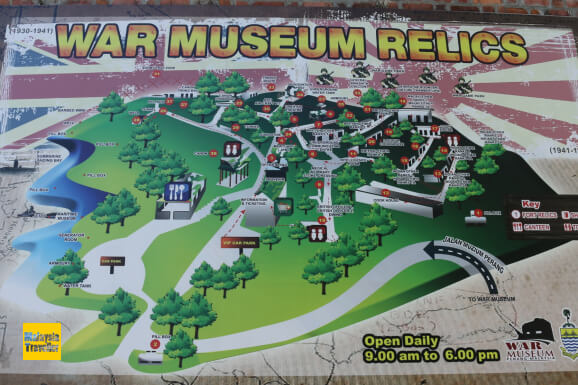 Map showing location of points of interest at Penang War Museum Map showing location of points of interest at Penang War Museum