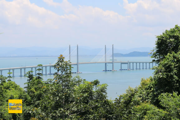 view of Penang Second Bridge from Penang War Museum view of Penang Second Bridge from Penang War Museum