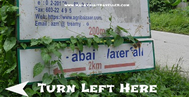 Signpost for Sungai Gabai Waterfall