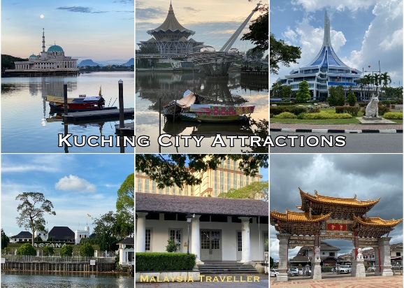 views of famous Kuching city landmarks views of famous Kuching city landmarks